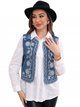 Embroidered denim waistcoat denim-blue (S-M-L-XL)