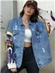 Oversized denim jacket with sequins azul (S/M-L/XL)