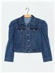 Embroidered denim jacket with daisies azul (S-XXL)