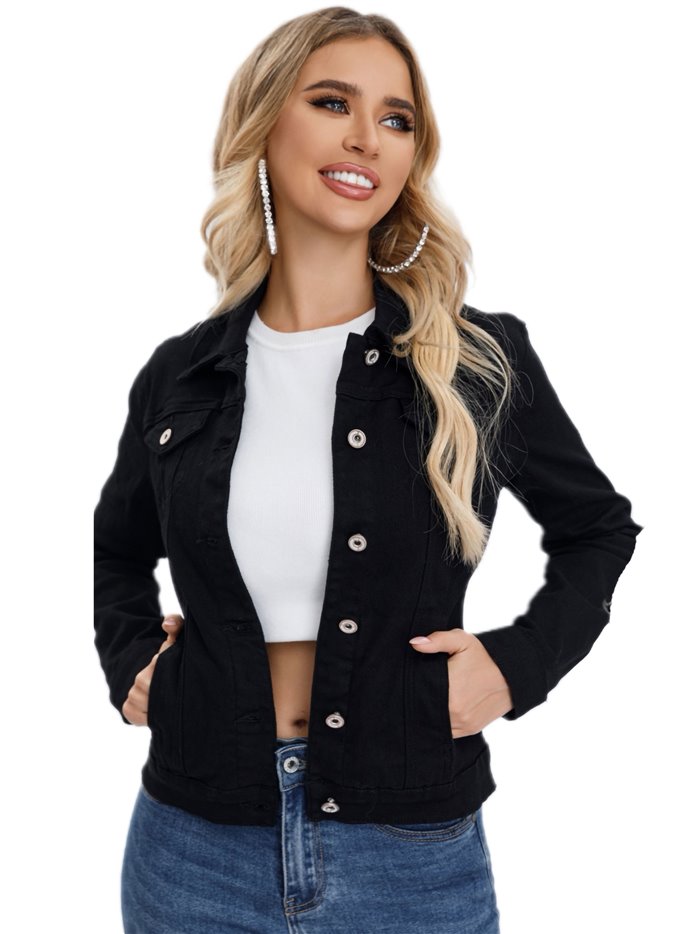 Basic denim jacket negro (S-XXL)