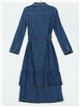 Vestido largo denim cinturón azul (S-XXL)