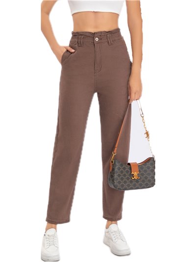 Paperbag jeans marron (XS-XL)