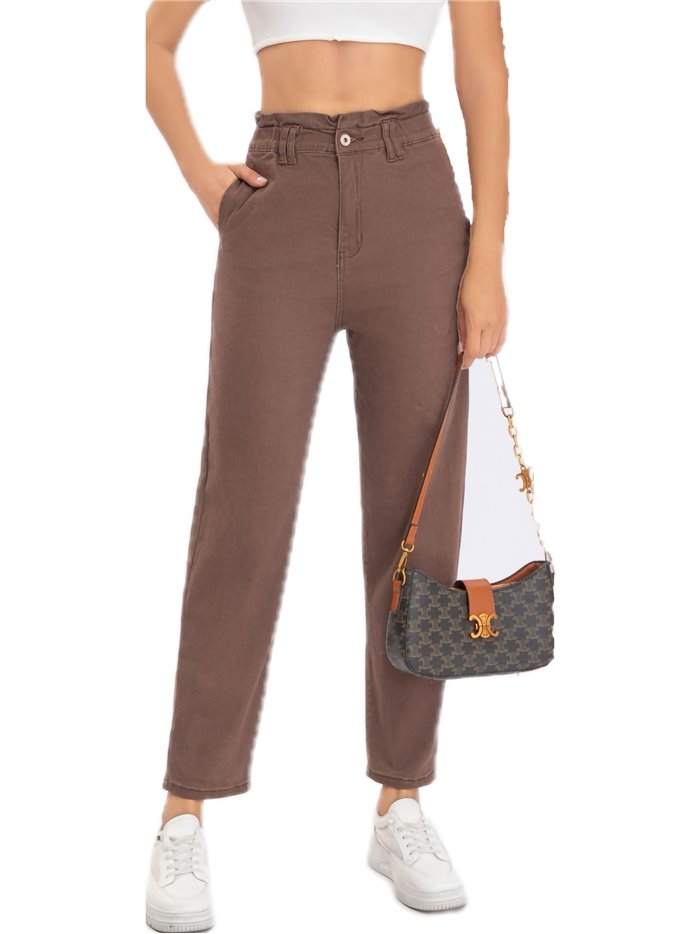 Paperbag jeans marron (XS-XL)