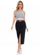 Belted denim midi skirt negro (S-XXL)