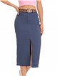 Falda denim midi cinturón azul (S-XXL)