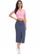 Belted denim midi skirt azul (S-XXL)