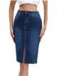 Denim midi skirt with a vent azul (S-XXL)