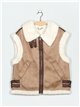 Sherpa lined faux suede waistcoat (S/M-L/XL)