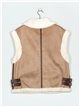 Sherpa lined faux suede waistcoat (S/M-L/XL)