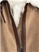 Sherpa lined faux suede jacket khaki-beige (S-M-L-XL)