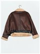 Sherpa lined faux suede jacket coffee-apricot (S-M-L-XL)