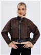 Chaqueta efecto ante borrego coffee-apricot (S-M-L-XL)