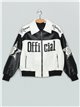 Chaqueta racing efecto piel black-white (S-M-L-XL)