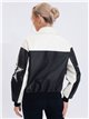 Faux leather racing jacket black-white (S-M-L-XL)