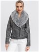 Chaqueta biker efecto piel pelo black-gray (M-L-XL-2XL)