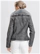 Faux leather biker jacket with faux fur black-gray (M-L-XL-2XL)