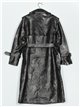 Faux leather trench coat black (S-M-L)