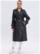 Faux leather trench coat black (S-M-L)