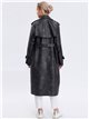 Faux leather trench coat black (S-M-L)