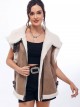 Sherpa lined faux suede waistcoat (S/M-L/XL)