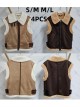 Sherpa lined faux suede waistcoat (S/M-L/XL)