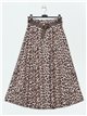 Leopard print A-line skirt