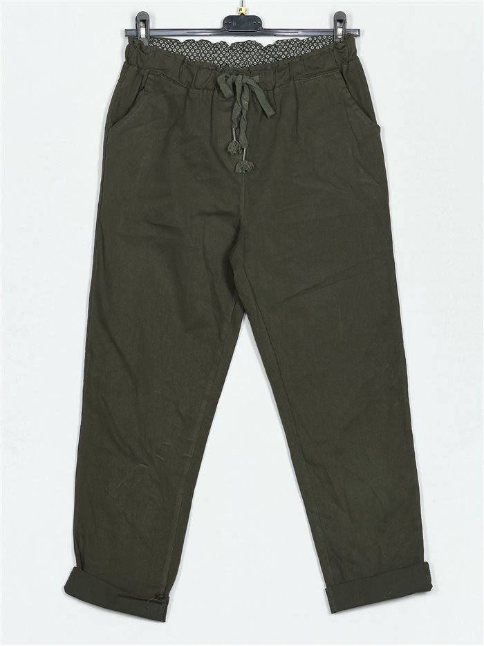 High waist trousers verde