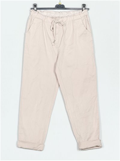 High waist trousers beis