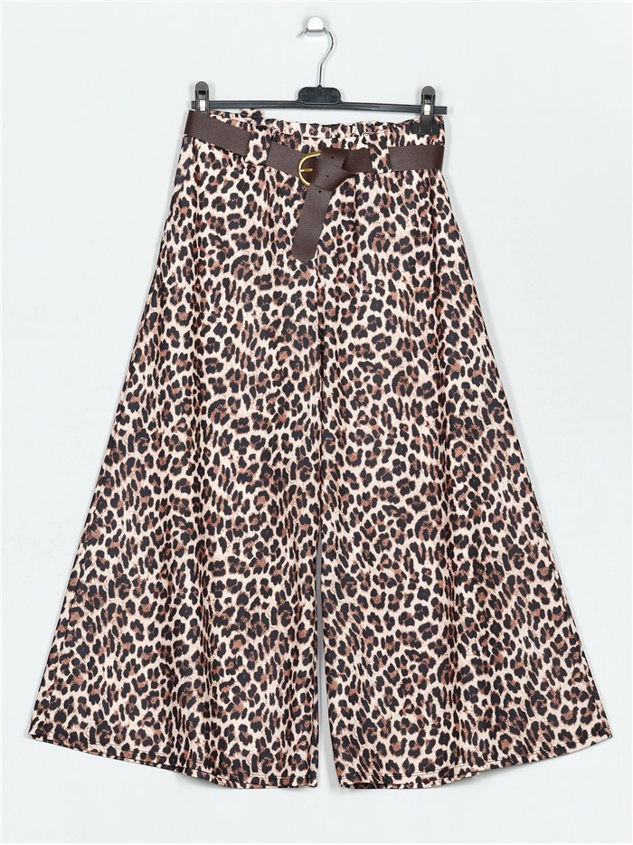 Leopard print flare trousers 