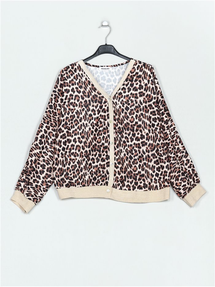 Leopard print bomber jacket