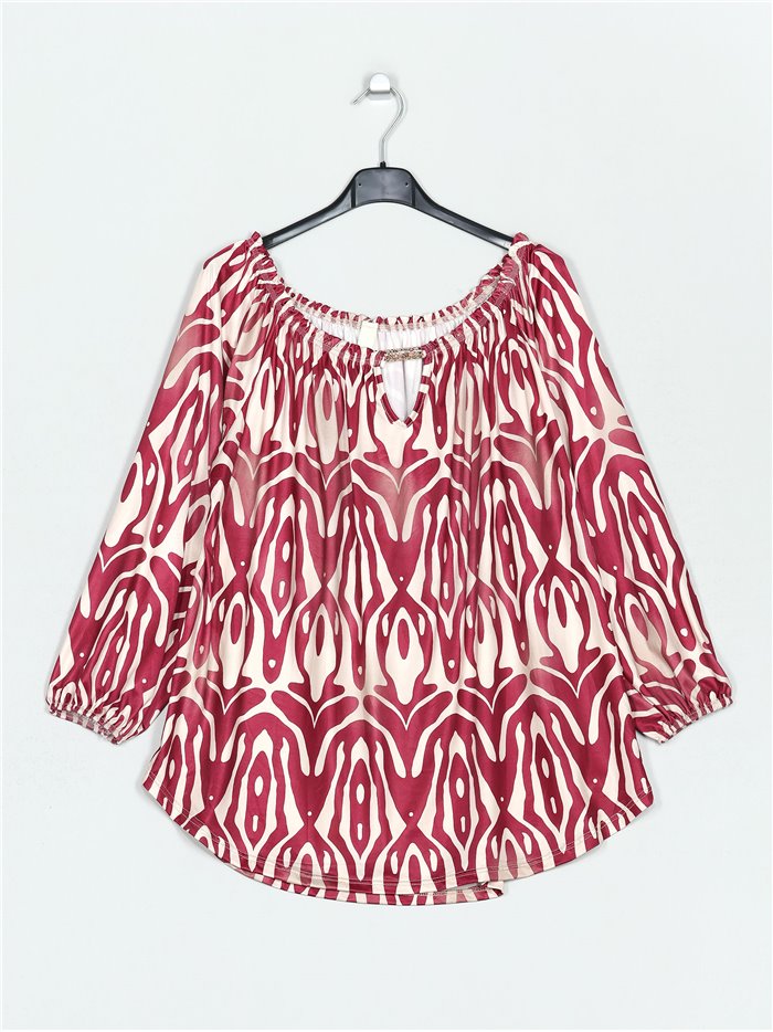 Flowing printed blouse