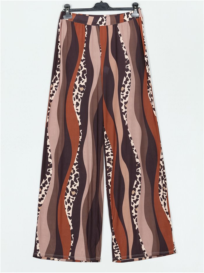 Animal print flowing trousers