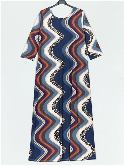 Maxi printed flowing dress