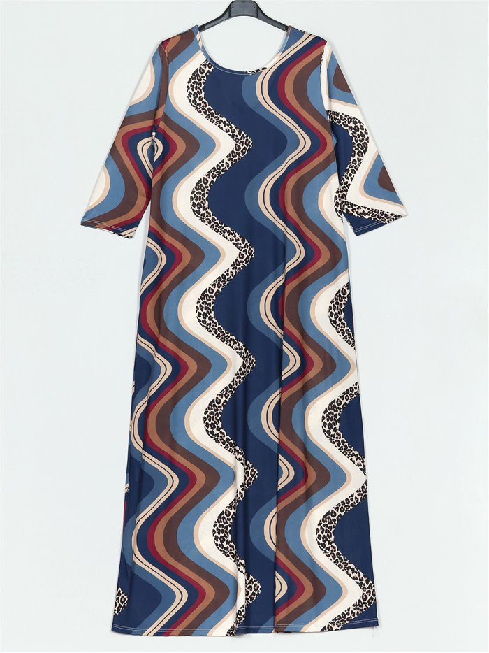 Maxi printed flowing dress