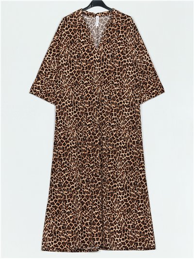 Maxi leopard print flowing dress