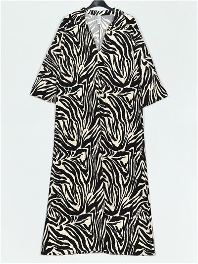 Maxi zebra printed flowing dress