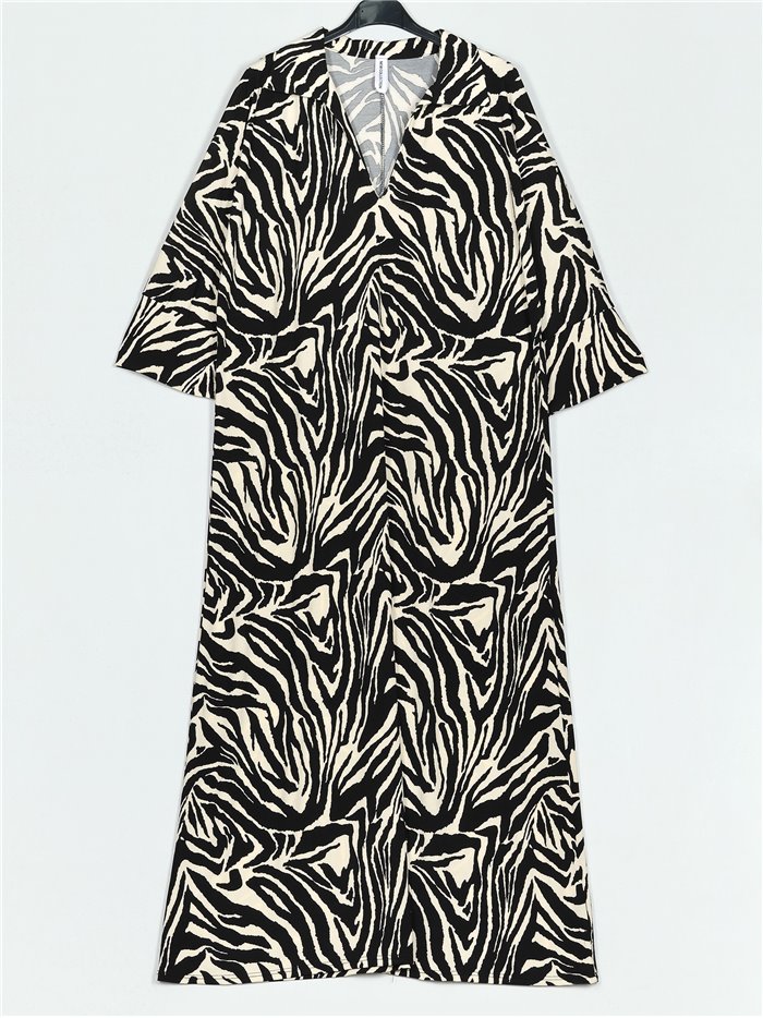 Maxi zebra printed flowing dress