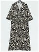 Maxi zebra printed flowing dress