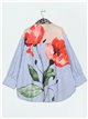 Sobrecamisa estampada rayas-flor