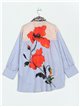 Printed overshirt rayas-flores