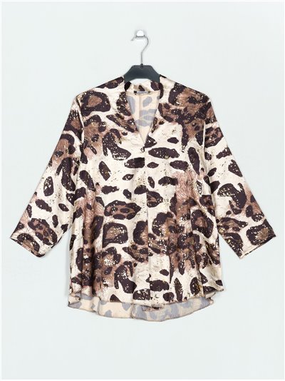 Blusa satinada leopardo