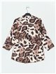 Satin leopard print blouse