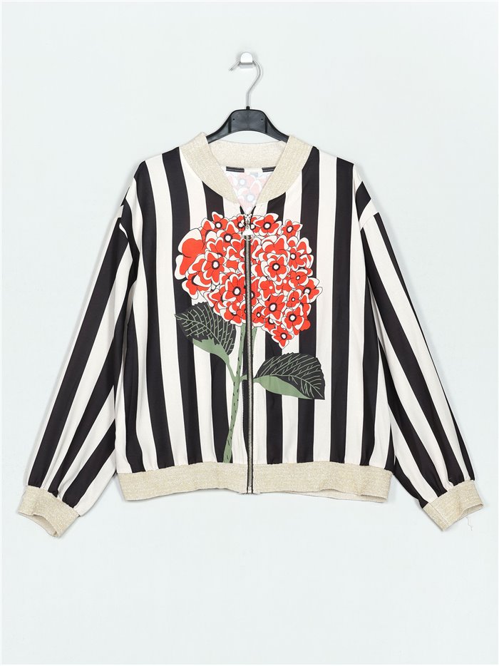 Bomber amplio estampado