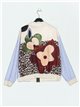 Printed bomber jacket rayas-beis