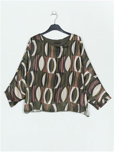 Plus size printed blouse