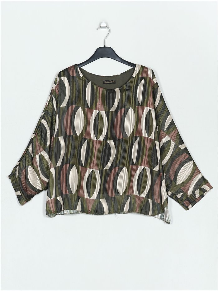 Plus size printed blouse