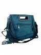 Fringed faux suede crossbody bag azul-petroleo