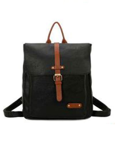 Backpack with flap negro