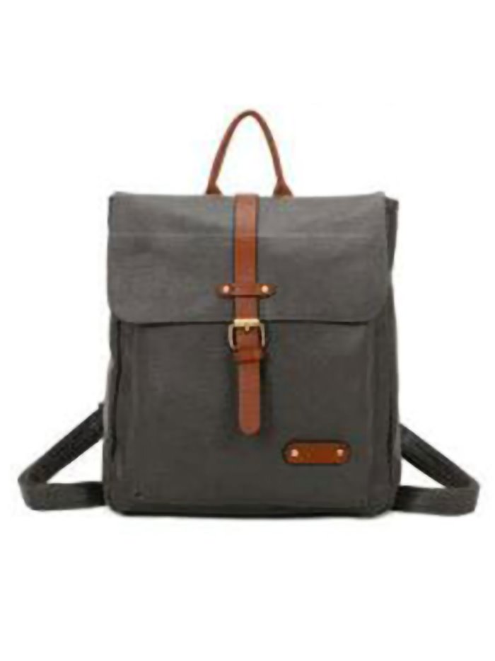 Backpack with flap gris