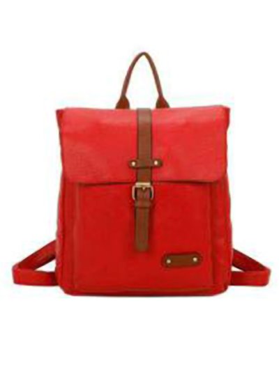 Backpack with flap rojo